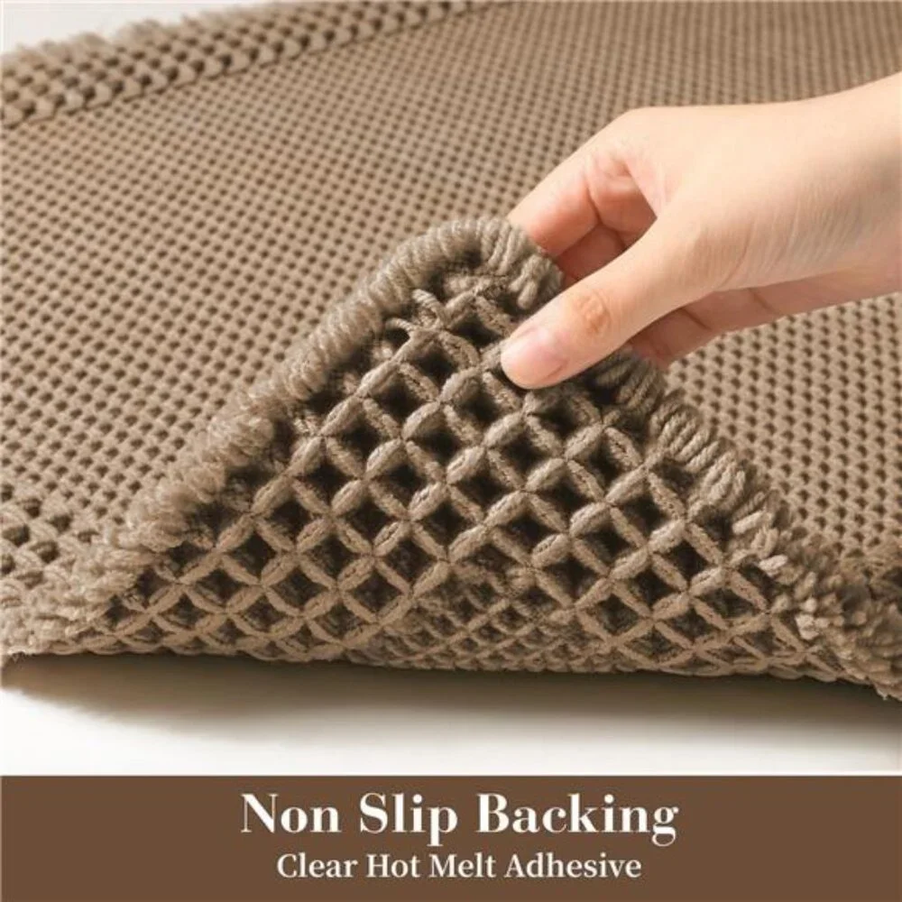 Waffle Bathroom Runner Rugs, Super Absorbent Bath Mat Non Slip Washable